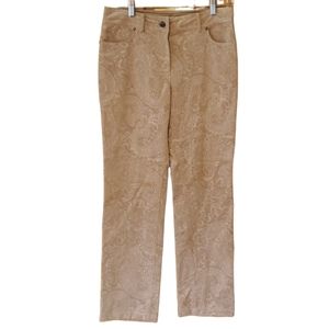 Per‎ Se Womans Wool Velour Paisley Printed Pants Size 4